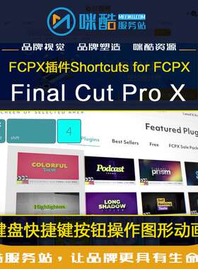 FCPX插件键盘快捷键按钮操作图形动画Shortcuts for FCPX Mac软件