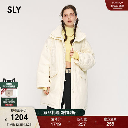 SLY 2025秋季新品日系风软糯立领宽松轻盈羽绒服女030IAY30-4541