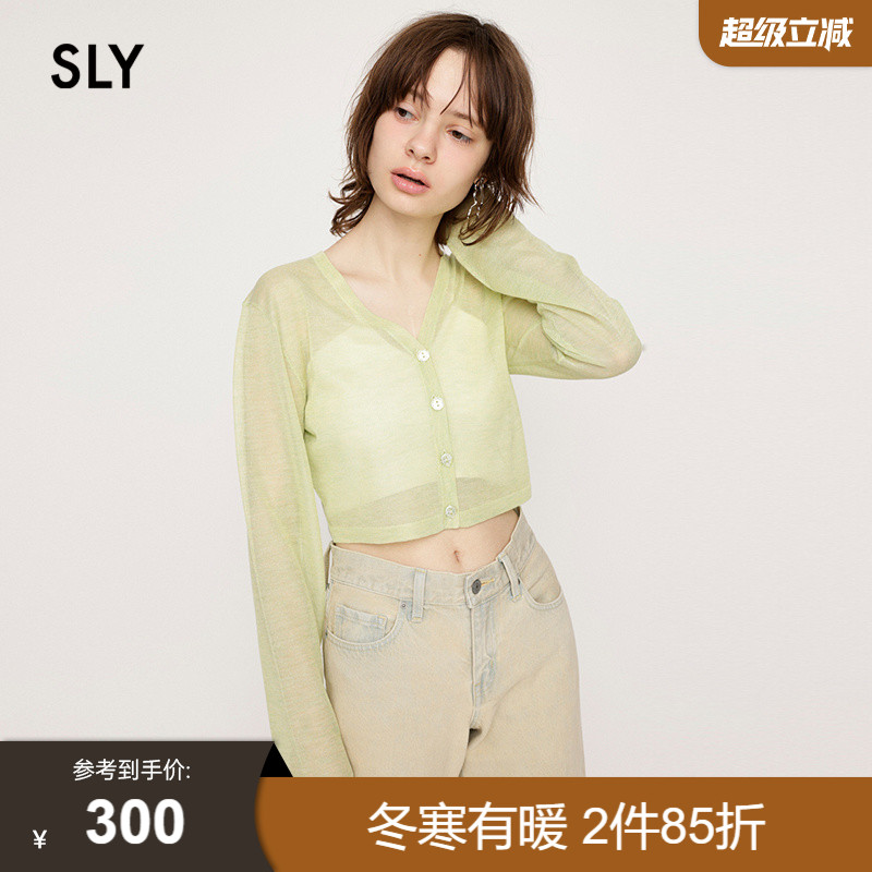 SLY简约通勤风薄款V领开衫