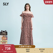 SLY 0071 海边度假风优雅碎花一字肩连衣裙038HAM33 夏季 新品