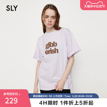 SLY 夏季新品字母印花设计OVERSIZE中性短袖T恤030GSR90-5590