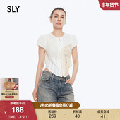 030HSZ30 SLY 0681 拼接蕾丝辣妹风短袖 鱼骨衬衫 春季 法式