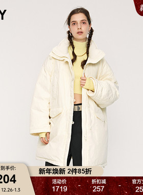 SLY 2025秋季新品日系风软糯立领宽松轻盈羽绒服女030IAY30-4541
