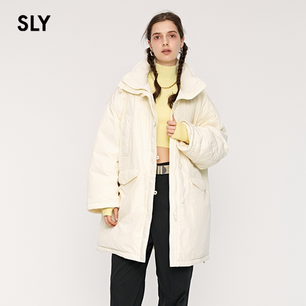 SLY 2025秋季新品日系风软糯立领宽松轻盈羽绒服女030IAY30-4541