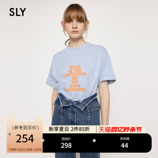 夏季 SLY T恤女030GSY90 字母印花休闲中性风圆领短袖 5500 新品