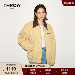 THROW系列 男友风夹棉夹克外套030IS030 SLY 新品 0071 2025春季