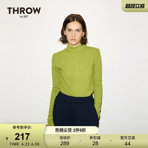 SLY春季新品THROW系列通勤修身高领针织衫030HA080-2081