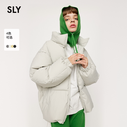 SLY 秋季新品宽松泡芙立领简约面包保暖羽绒服女030IAL30-4531