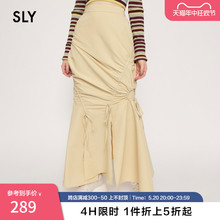 SLY 夏季新品解构抽褶设计感鱼尾长款半身裙女030GSA31-2690