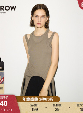 【THROW系列】SLY 夏季新品假两件环形下摆背心030HA080-0041
