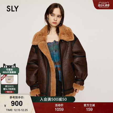 SLY新品机车风大翻领夹克外套030HAY30-1411