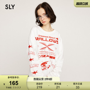 SLY 夏季新品美式复古Y2K朋克撞色字母印花T恤030ISR90-2151