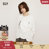SLY冬季 4791 慵懒风不规则抽褶圆领套头卫衣030HAR80 新品 美式