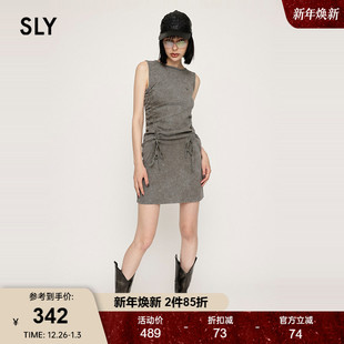 辣妹做旧晕染褶皱抽绳连衣裙030HAR83 SLY 美式 新款 0331 2024秋季