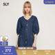 牛仔裙连衣裙女030HSA33 SLY 怀旧复古风泡泡袖 新品 3940 24冬季