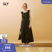 方领收腰长裙连衣裙030ISZ33 田园风碎花无袖 3431 新品 SLY夏季