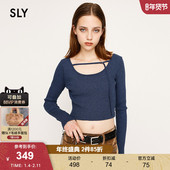 秋季 针织衫 新品 SLY 韩系温柔风修身 圆领长袖 女030IAR80 2131