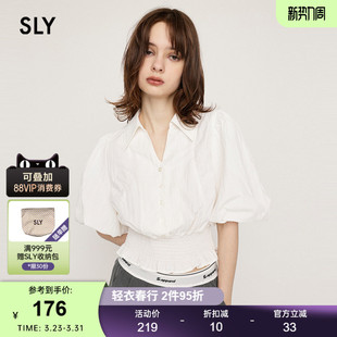 甜美文艺风收腰泡泡袖 新品 短袖 衬衫 0861 SLY 女030HAR30 春季