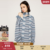 SLY秋季 3191 女030IAZ70 新品 复古学院风撞色条纹polo领针织衫