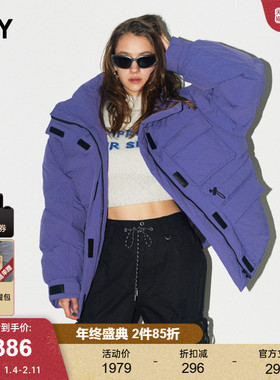 SLY2025秋季新品户外风多口袋工装立领直筒羽绒服女038IAZ30-0121