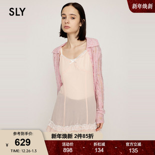 3021 甜美风蕾丝拼接荷叶边吊带连衣裙女030IAZ33 SLY2025秋季 新品