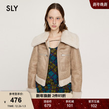 SLY冬季新品甜酷正反两穿皮毛一体夹克外套女030HAA30-1131