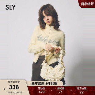 030HAR70 SLY 鬼马少女俏皮撞色字母毛绒针织衫 新品 3051 2024冬季