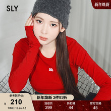 【MICHI X SLY】新品甜辣风圆领短款修身长袖T恤女030HSA01-1400