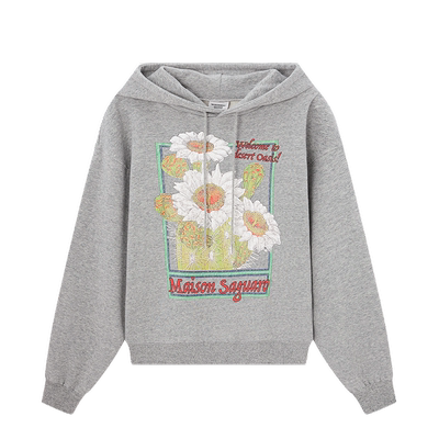 SLY 春季新品THROW系列向日葵印花连帽卫衣030HA001-1791