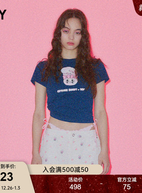 SLY x Esther Bunny 2025早秋新品卡通印花短袖T恤030IAR01-0461