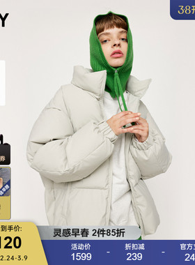 SLY 秋季新品宽松泡芙立领简约面包保暖羽绒服女030IAL30-4531