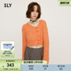 春季 上衣030ISY70 新品 针织开衫 0451 淑女风V领斜门襟短款 SLY