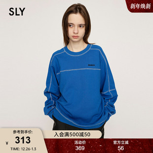 休闲宽松棒球圆领套头卫衣女030HAR80 SLY 美式 新品 4991 24冬季