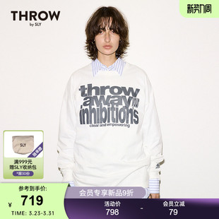 T恤女030JS001 SLY 复古风字母印花圆领长袖 美式 1721 2026早春新品