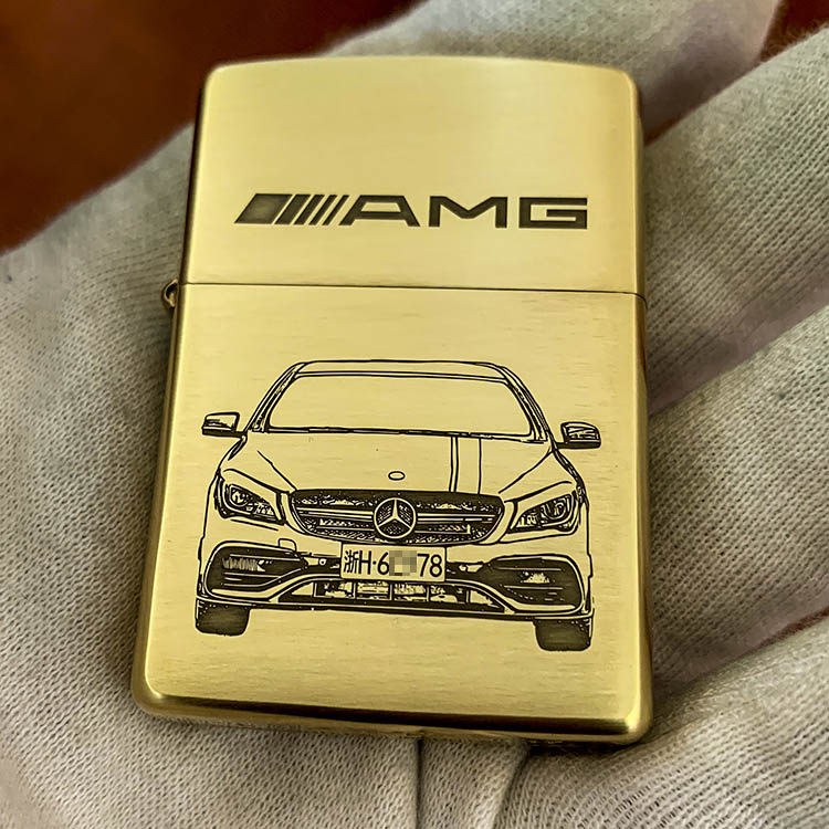 原装正品ZIPPO打火机204B纯铜定制奔驰汽车轿车奔驰CLA45 AMG