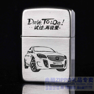 原装正品zippo打火机纯银24号1941复刻拉丝定制蚀刻别克君威GS