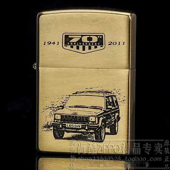 Оригинальная подлинная зажигалка Zippo Jeep Wrangler Cheronaki Guide 70-я годовщина жетон