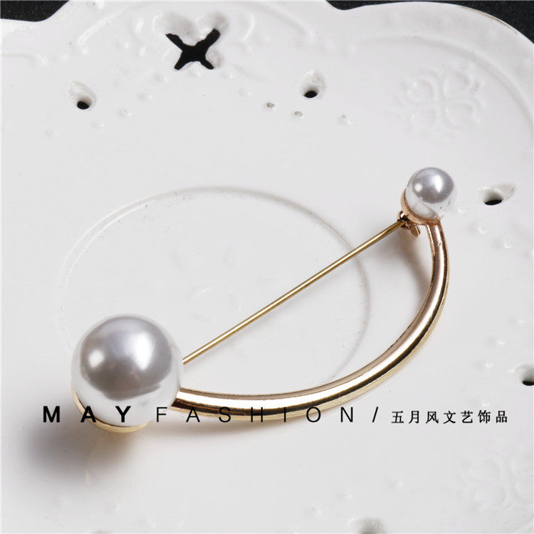 personality Size Pearl brooch Simplicity Arc Pin coat Shawl cardigan Scarf buckle Broochin the Accessories/Fashion Jewelry, Brooch  category - from Buy2taobao.com to provide professional Taobao agent buy service