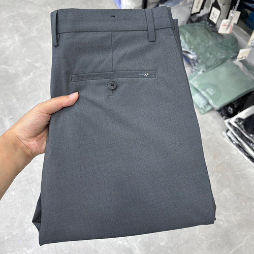 【H家】超薄透气！断码亏本！品牌剪标直筒休闲裤中年男长裤D091