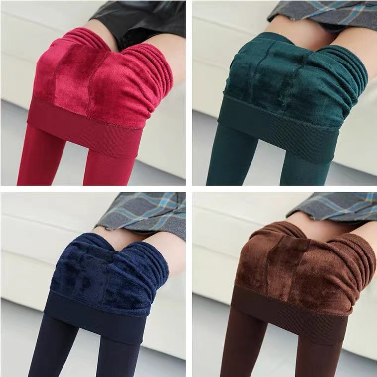 冬季显瘦加厚保暖墨绿色打底袜