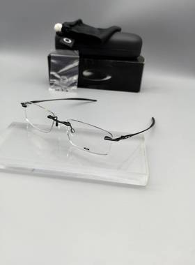 近视OX3113男士商务型无框近视镜架钛金属光学镜架黑色眼镜男女