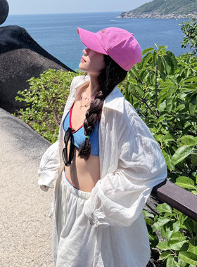 诗凯迪比基尼阔腿裤衬衫泳衣女