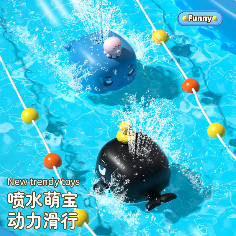 儿童电动喷水鲸鱼玩具宝宝浴室洗澡戏水益智沐浴玩水神器男孩女孩
