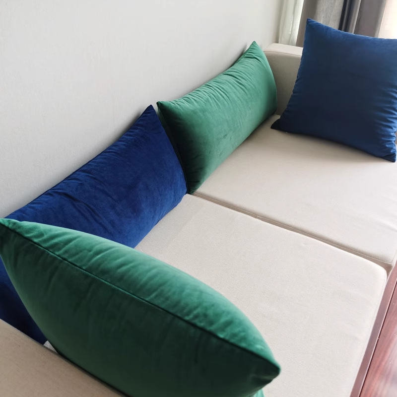 床上抱枕轻奢超柔简约高弹腰靠客厅办公丝绒靠背套纯色长沙发靠垫