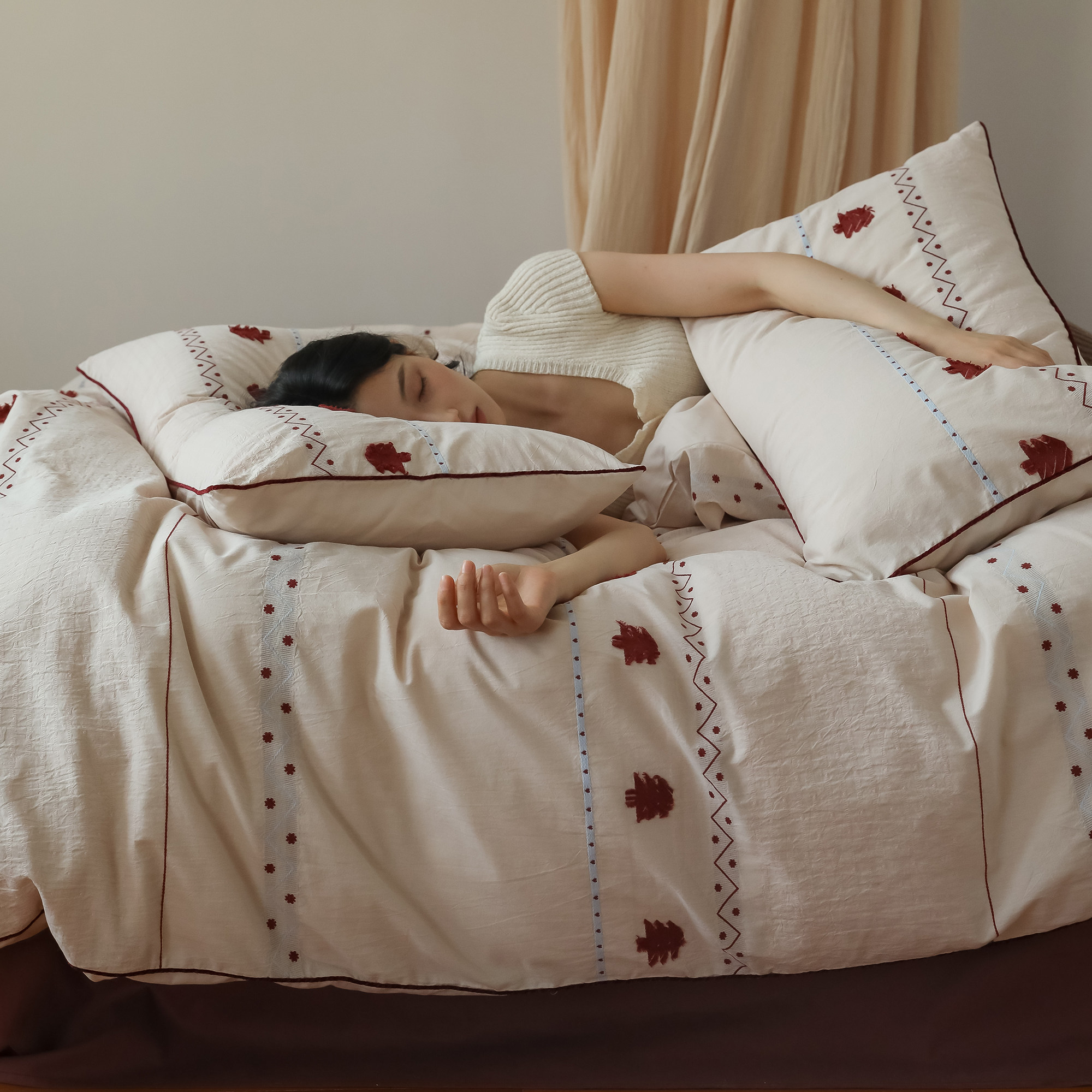 北欧长绒棉磨毛100s全棉四件套