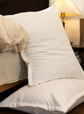 Zijpe~简约百搭软糯提花大靠枕卧室腰枕含芯枕头枕套60*80床品