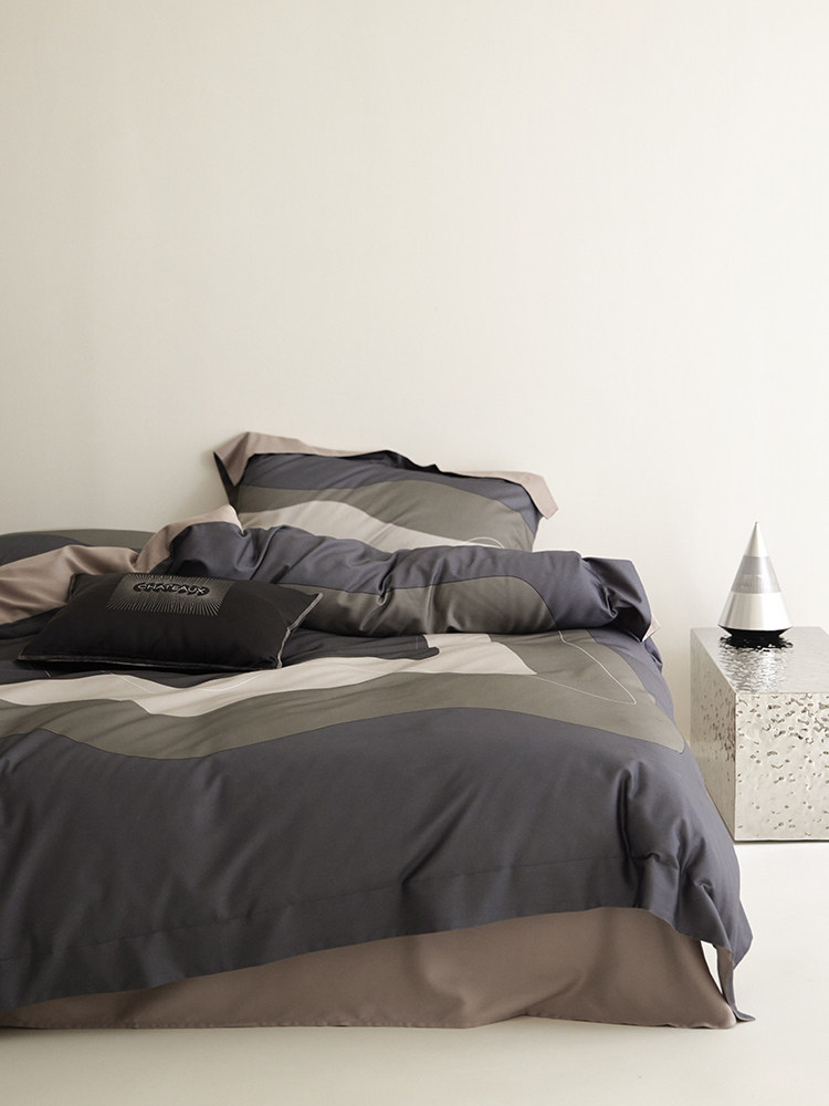 夏朵~欧式轻奢高端数码印花天丝棉床单被套四件套亲肤床笠式床品