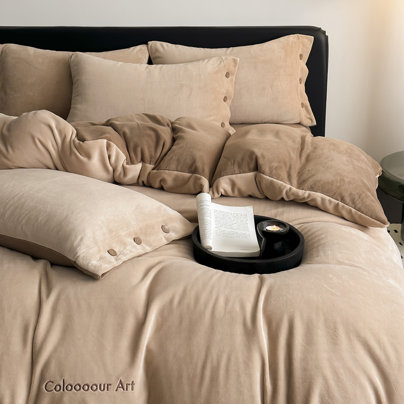 高克重云芙绒床单被套四件套