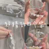 银色手镯轻奢小众精致高颜值手饰学生党可爱桂花森系仙气闺蜜镯子