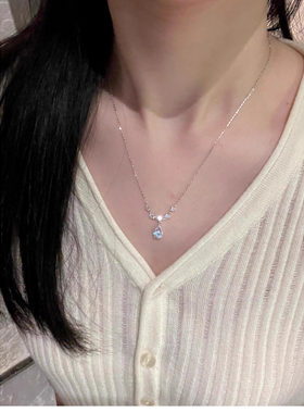 「人鱼之泪」项链女超闪轻奢百搭小众精致送女友闺蜜生日礼物